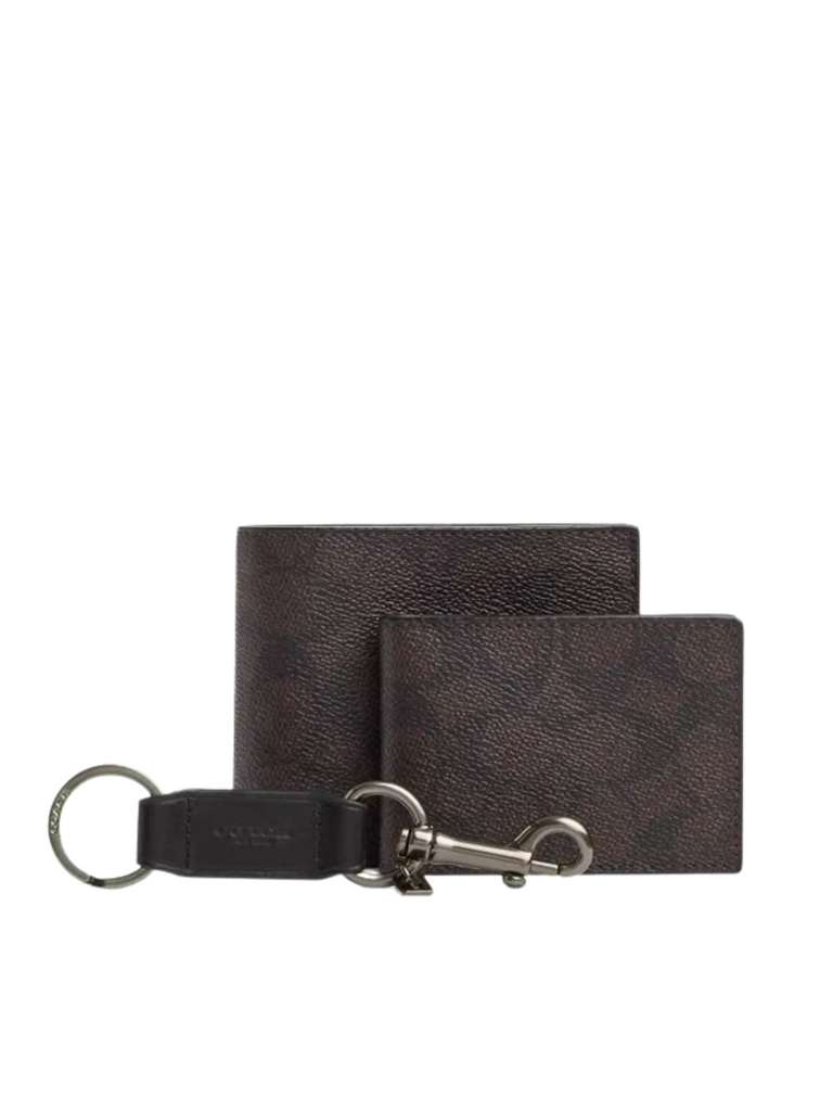 Coach-Boxed-3-In-1-Wallet-Gift-Set-In-Signature-Canvas-Walnut-Black