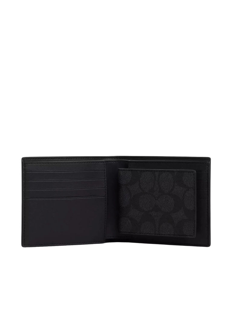 Coach-Boxed-3-In-1-Wallet-Gift-Set-In-Signature-Canvas-in-Charcoal-Black