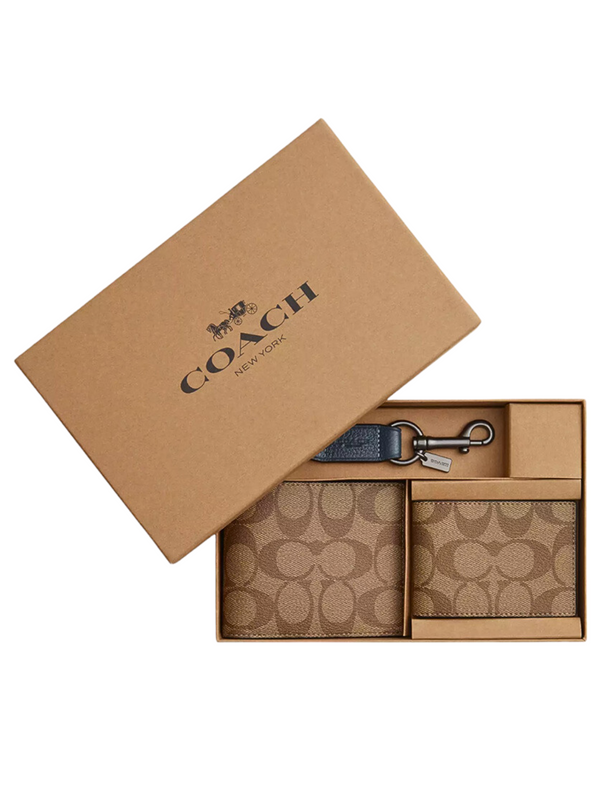 Coach-Boxed-3-In-1-Wallet-Gift-Set-Khaki