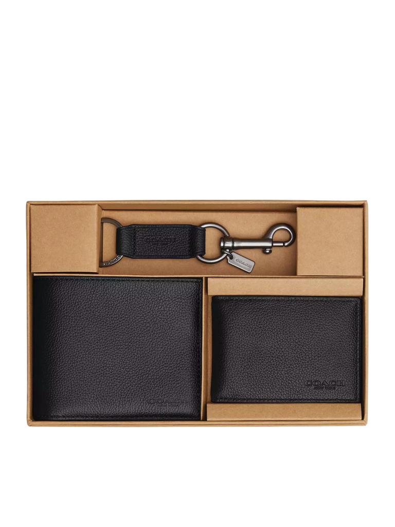 Coach-Boxed-3-In-1-Wallet-Gift-Set-Leather-Black