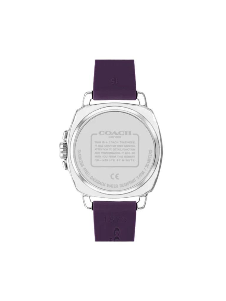 Coach-Boyfriend-Purple-Silicone-Rubber-Strap-Watch