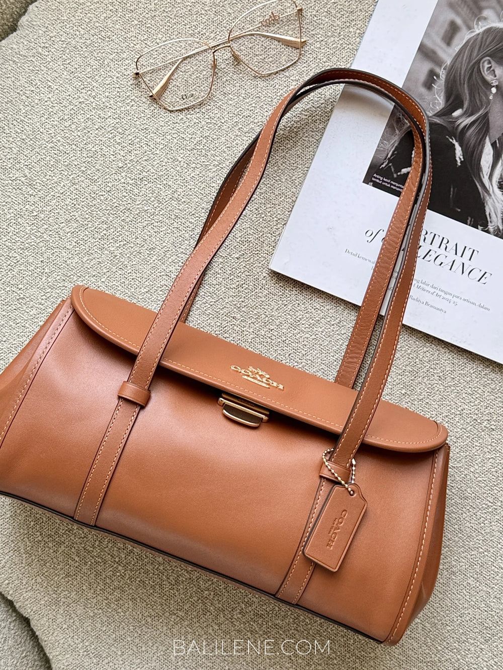 Coach-Bridget-Flap-Shoulder-Bag-Tan-balilene