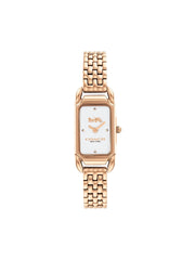 Coach-Cadie-Ladies-White-Dial-Rose-Gold-Stainless-Steel-Strap-Brown