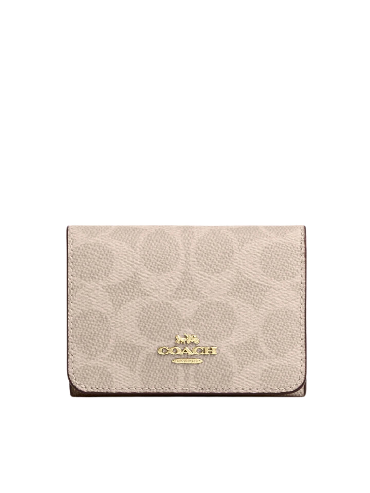 Coach Card Holder Wallet In Blocked Signature Canvas Sand/Tan – Balilene