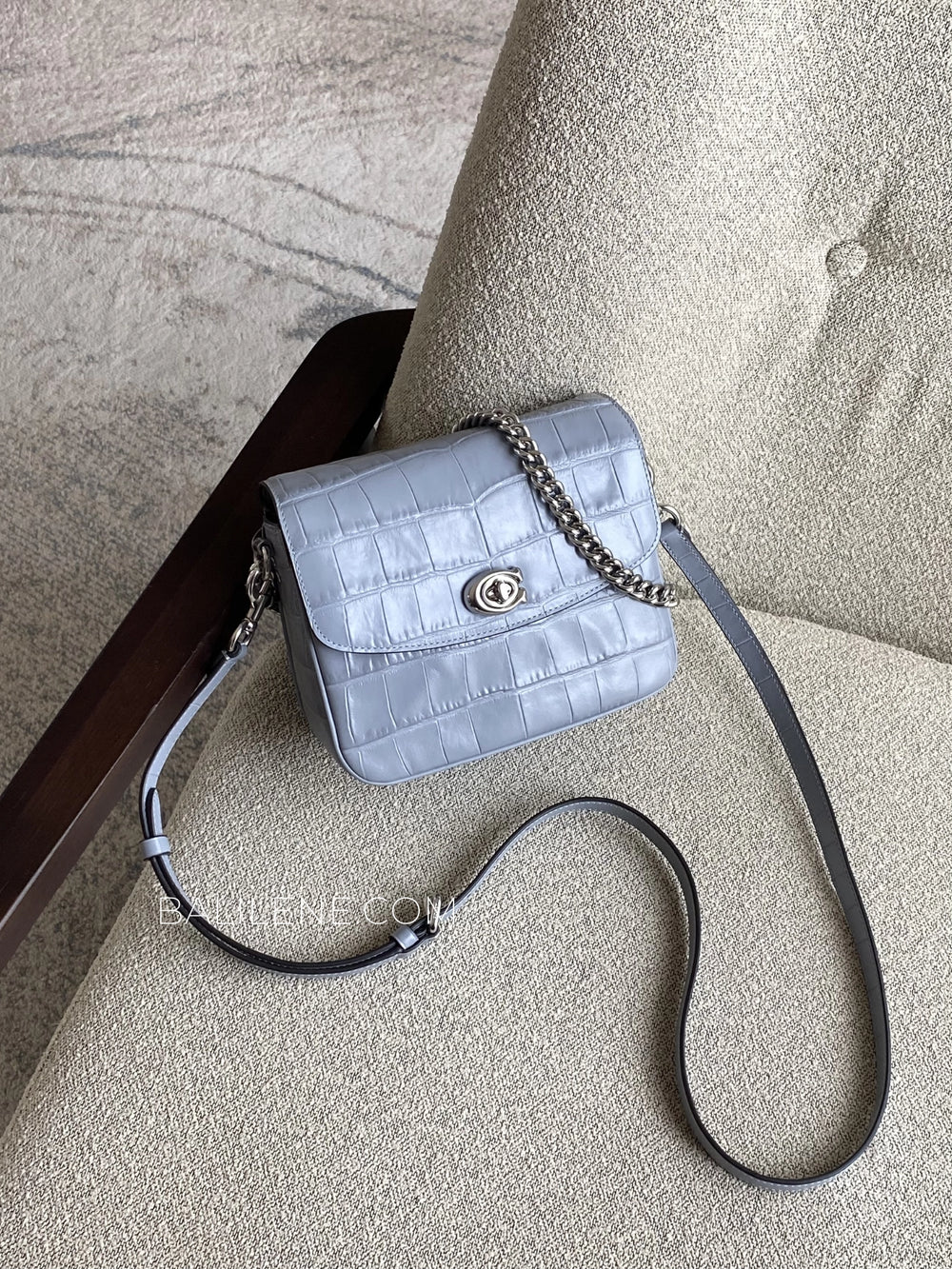Coach-Cassie-19-Croc-Embossed-Crossbody-Bag-Grey-Blue-balilene