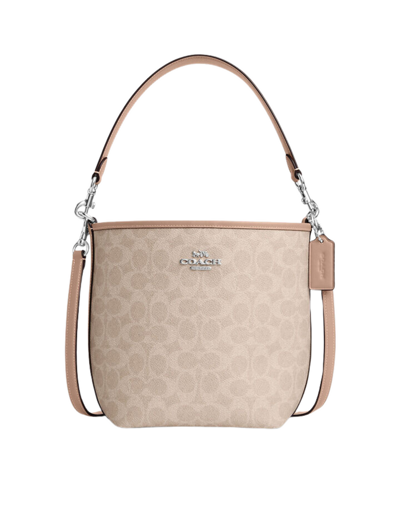 Coach City Bucket Bag In Signature Canvas Tan Sand Taupe Balilene