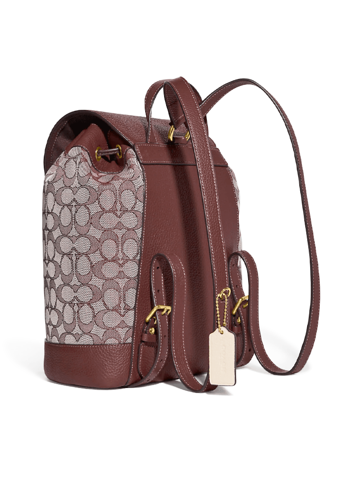 gambar-bawah-Coach-Dempsey-Drawstring-Backpack-In-Signature-Jacquard-With-Stripe-And-Coach-Patch-Wine-Multi