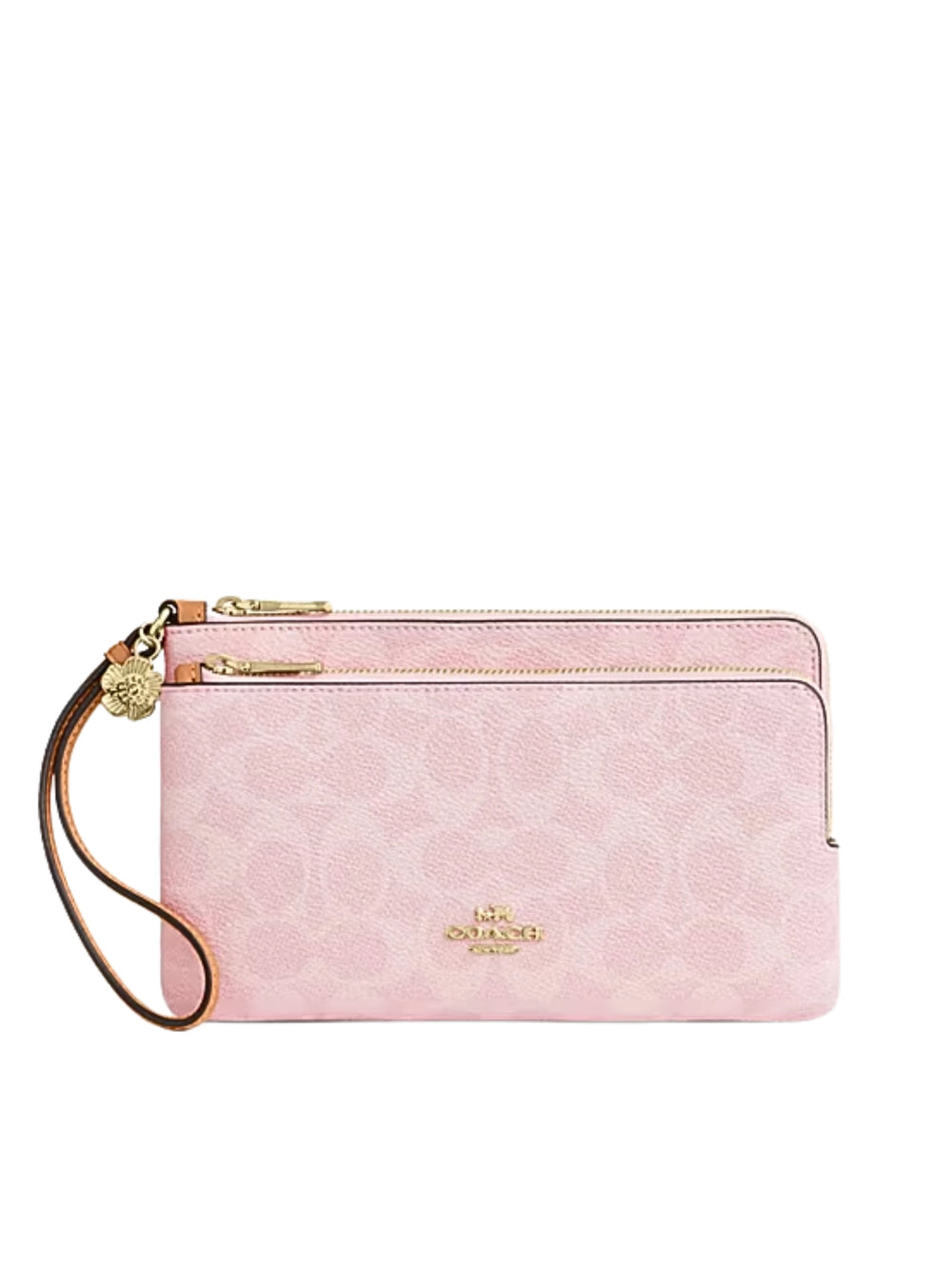 Coach-Double-Zip-Wallet-In-Signature-Canvas-With-Charms-Powder-Pink