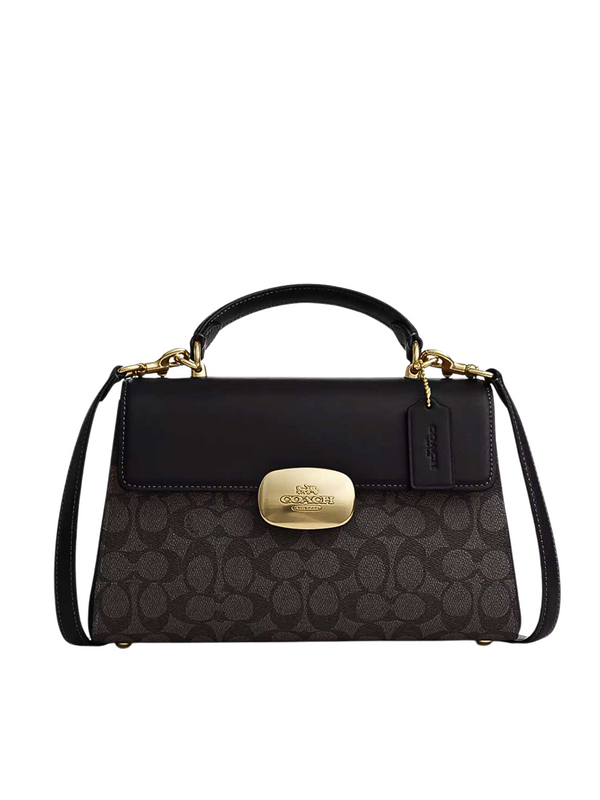 Coach-Eliza-Top-Handle-Bag-In-Signature-Canvas-Walnut-Black