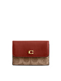 Coach-Essential-Mini-Trifold-Wallet-In-Signature-Canvas-Tan-Rust