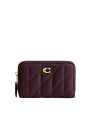 Coach-Essential-Small-Zip-Around-Card-Case-With-Pillow-Quilting-Black-Currant