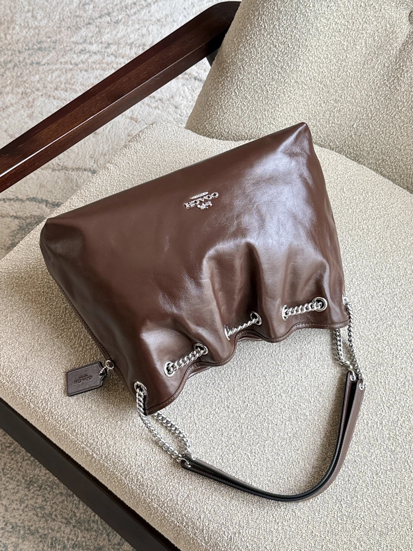 Coach-Evelyn-Shoulder-Bag-Maple-balilene