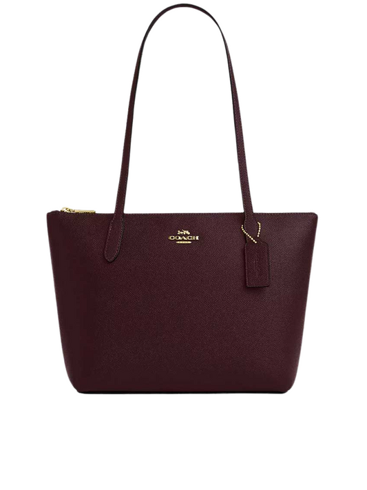 Coach-Fiona-Zip-Tote-Bag-Black-Merlot