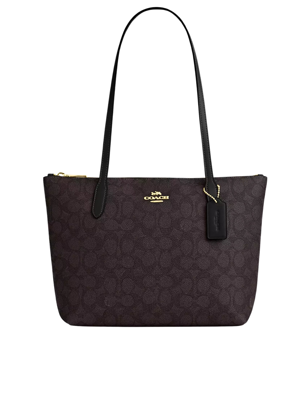 Coach-Fiona-Zip-Tote-Bag-In-Signature-Canvas-Walnut-Black