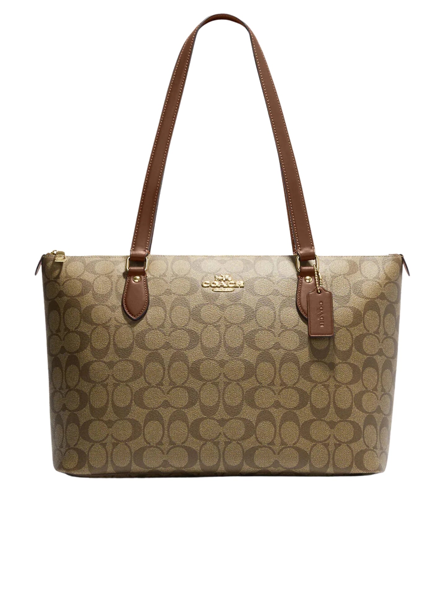  Coach-Gallery-Tote-Bag-In-Signature-Canvas-Khaki-Saddle