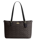 Coach-Gallery-Tote-In-Signature-Canvas- Walnut-Black