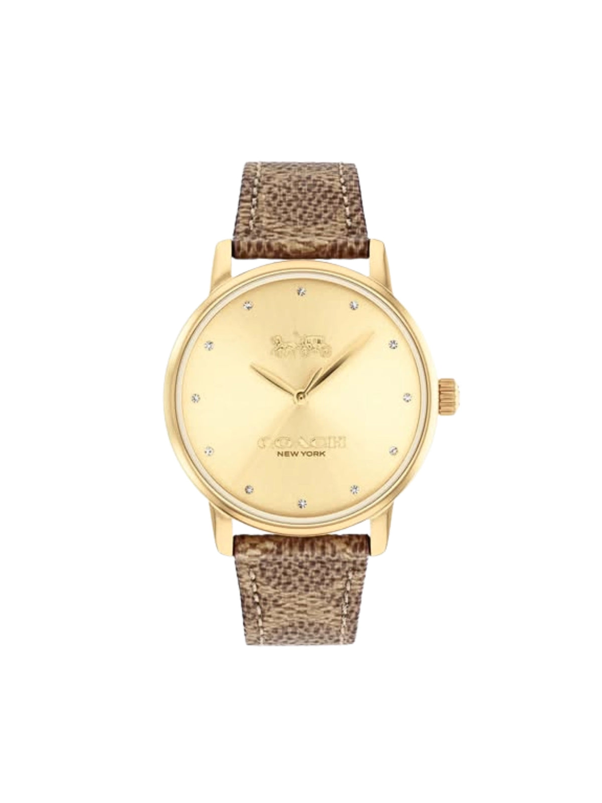 Coach Grand Double Strap Watch Pink Tan