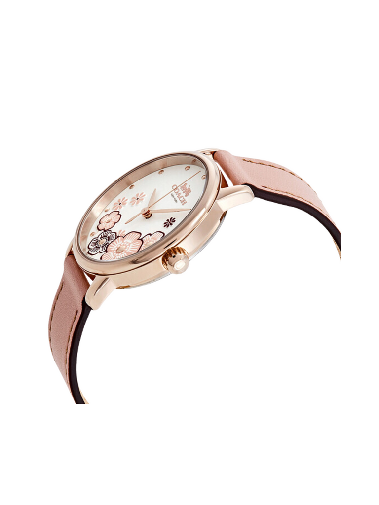 Coach-Grand-Ladies-White-Dial-Pink-Leather-Strap