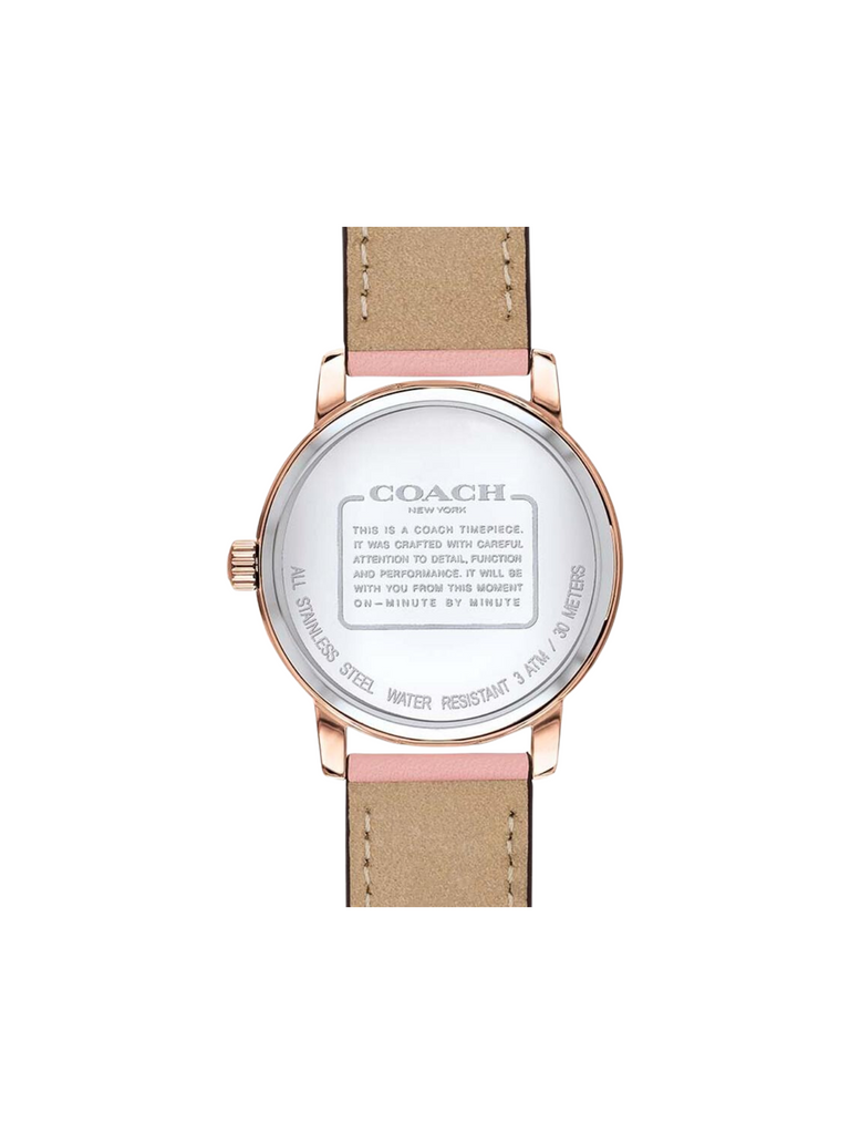 Coach-Grand-Ladies-White-Dial-Pink-Leather-Strap