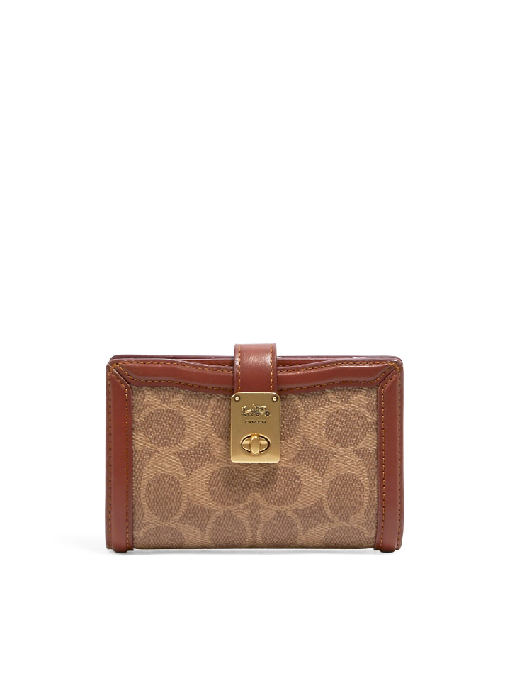 Hutton Wallet Coach Hutton Wallet In Signature Canvas Tan Rust – Balilene