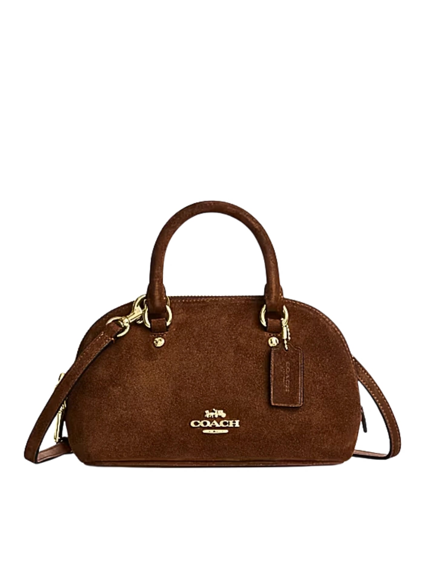 Coach-Lara-Suede-Mini-Satchel-Bag-Warm-Brown