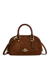 Coach-Lara-Suede-Mini-Satchel-Bag-Warm-Brown