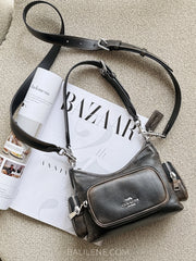Coach-Laurel-Shoulder-Bag-22-With-Pockets-In-Loved-Leather-Black-Brown-balilene