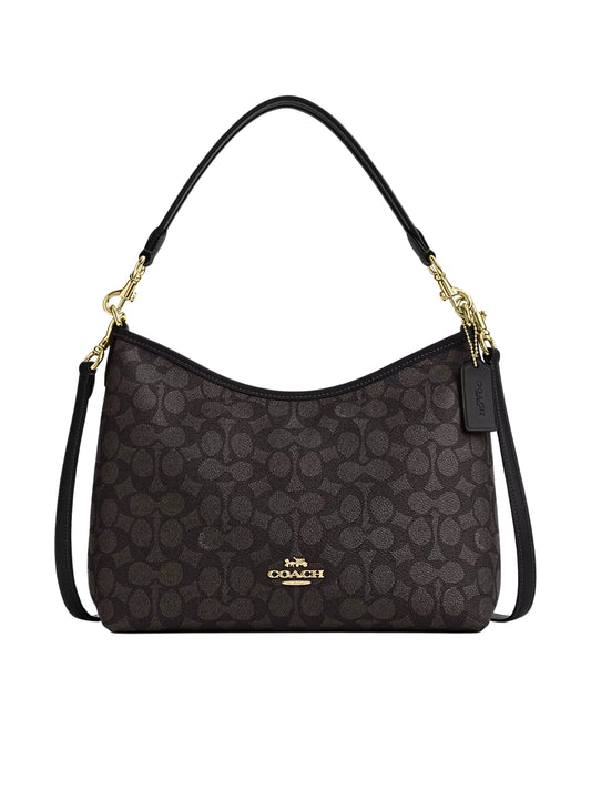 Coach-Laurel-Shoulder-Bag-In-Signature-Canvas-Walnut-Black