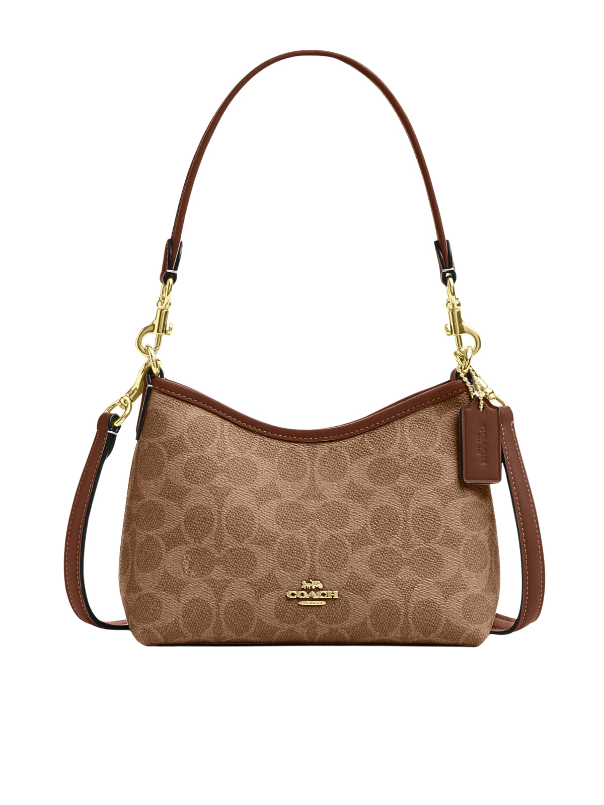 Coach-Laurel-Small-Shoulder-Bag-In-Signature-Canvas-Tan-Brown