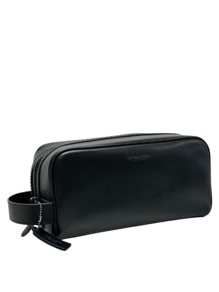 Coach-Leather-Large-Travel-Kit-Pouch-Bag-Black