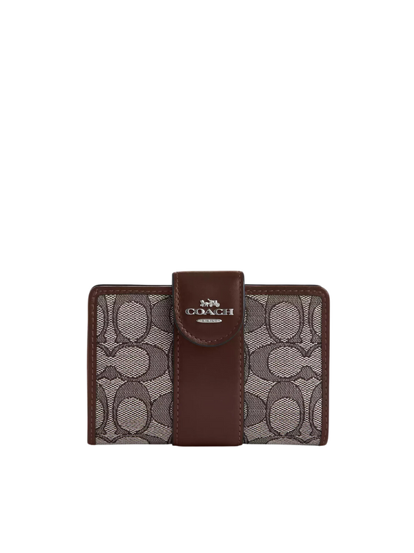 Coach-Medium-Corner-Zip-Wallet-In-Signature-Jacquard-OakMaple