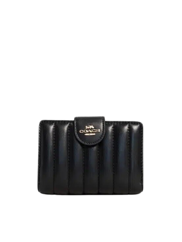 Coach-Medium-Corner-Zip-Wallet-With-Quilting-Black