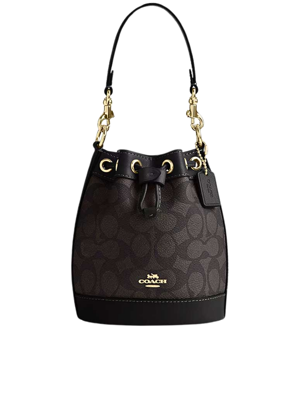 Coach-Mini-Bucket-Bag-In-Signature-Canvas-Walnut-Black