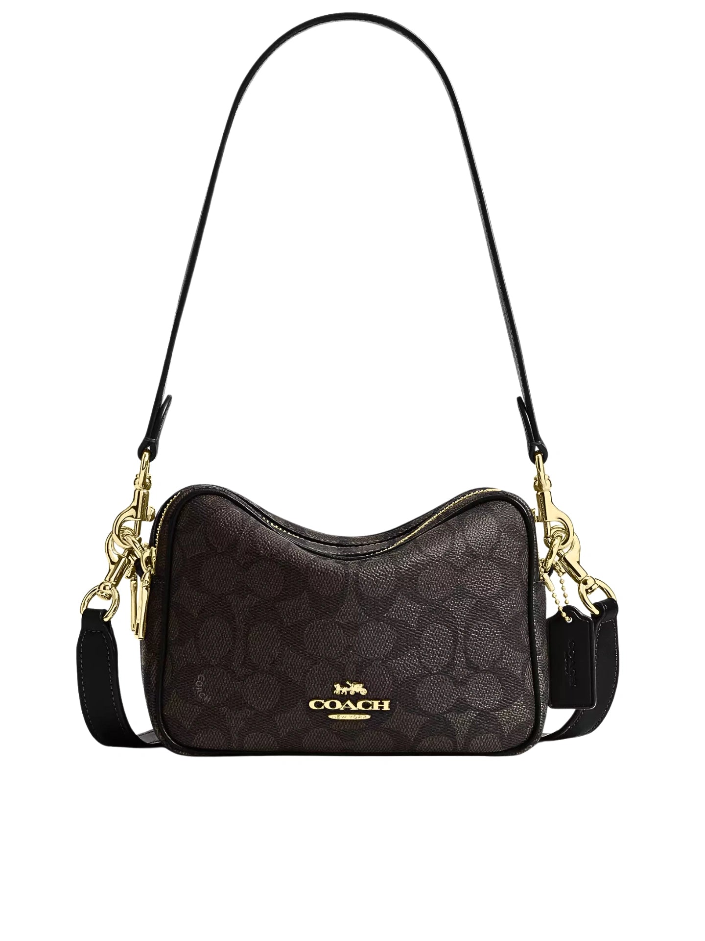 Coach-Mini-Carey-Crossbody-Bag-In-Signature-Canvas-Walnut-Black