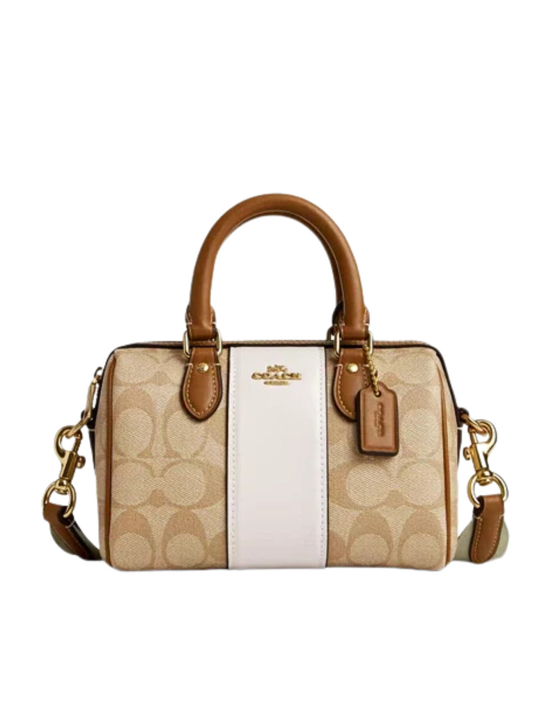 Coach-Mini-Rowan-Crossbody-In-Signature-Canvas-With-Stripe-Light-Khaki-Chalk-Saddle