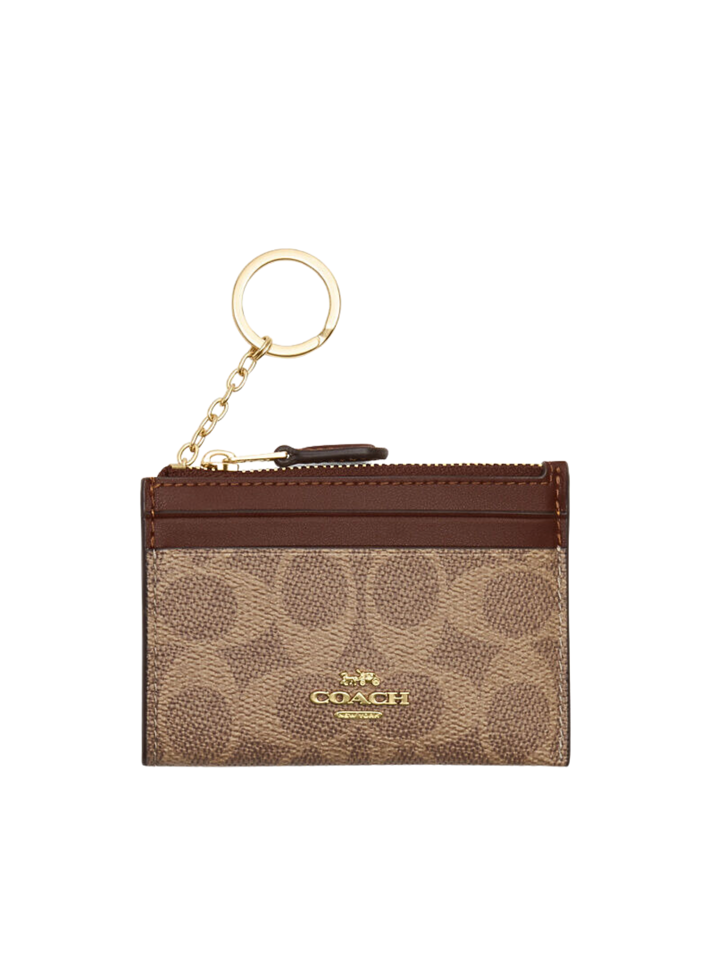 Coach-Mini-Skinny-ID-Signature-Tan-Brown