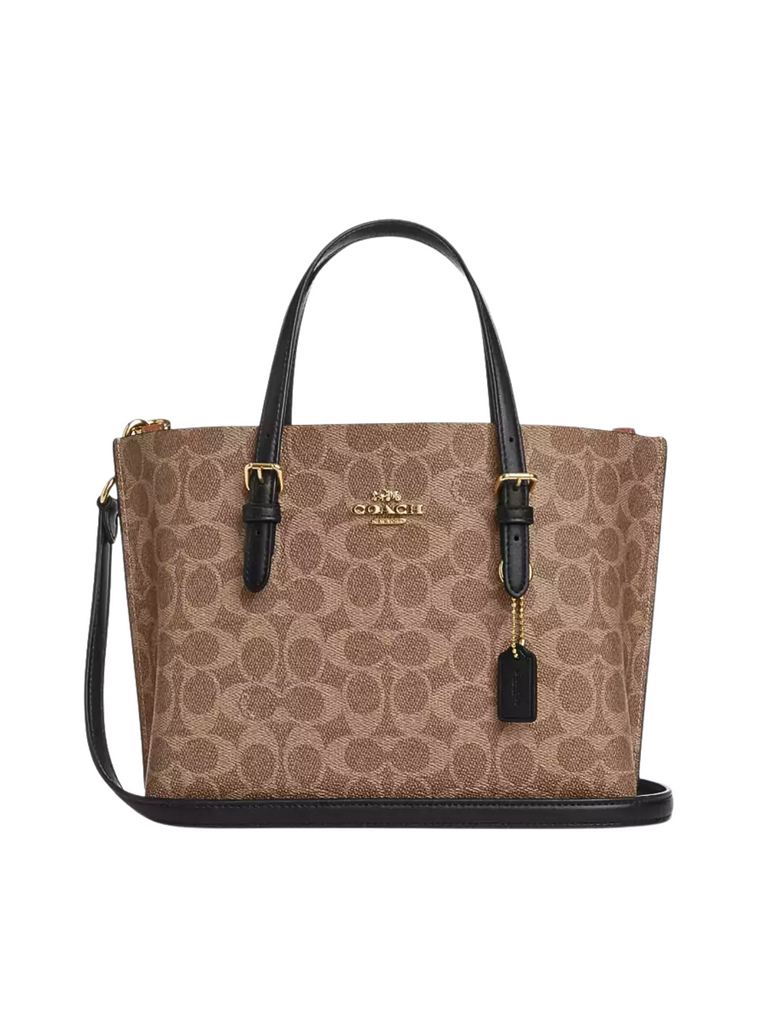 Coach Mollie Tote Bag 25 In Signature Canvas Tan/Black