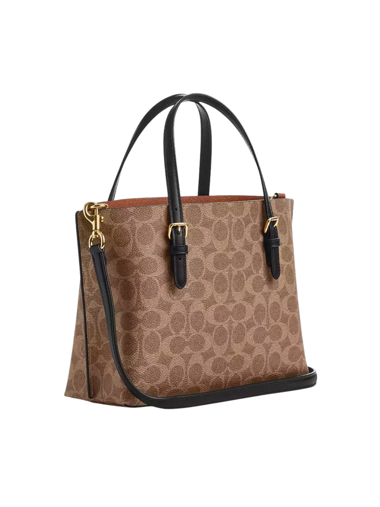 Coach Mollie Tote Bag 25 In Signature Canvas Tan/Black