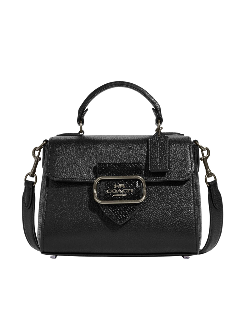 Coach-Morgan-Top-Handle-Satchel-Bag-Black