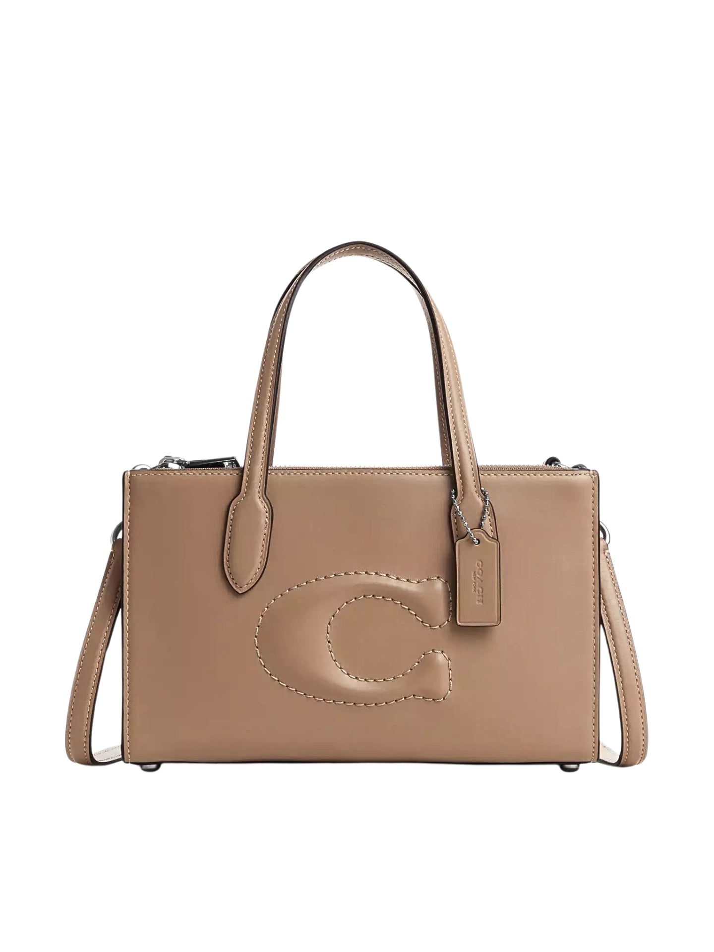Coach-Nina-Small-Tote-Bag-Debossed-C-Taupe