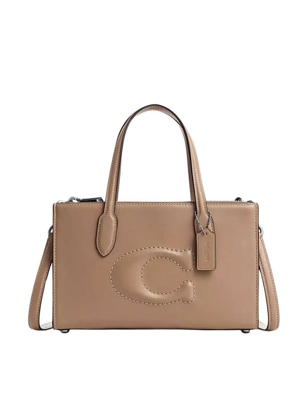 Coach-Nina-Small-Tote-Bag-Debossed-C-Taupe
