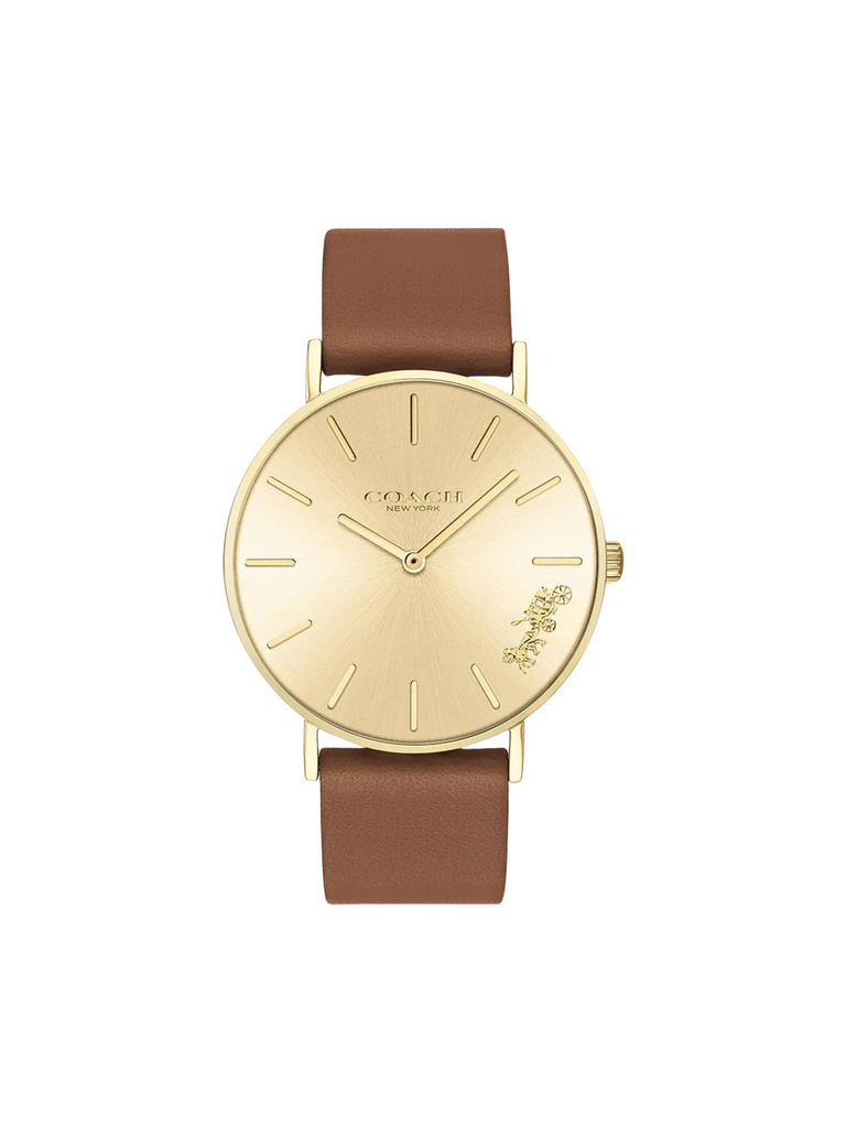 Coach-Perry-Gold-Dial-Brown-Leather-Strap-Watch