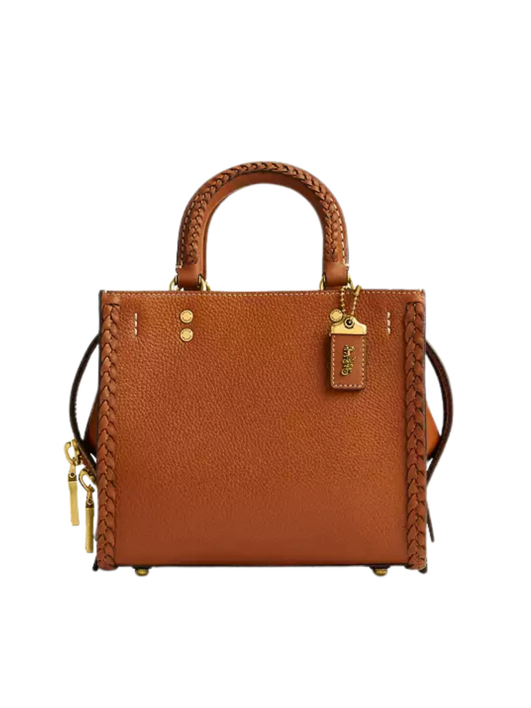 Coach Rogue 20 With Braid Natural Pebble Leather Brass/Burnished Amber