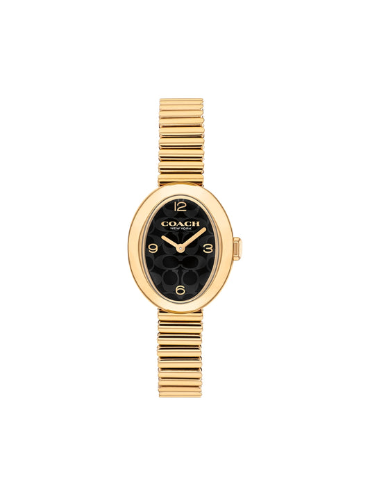 Coach-Sammy-Black-Dial-Gold-Strap-Stainless-Steel-Watch