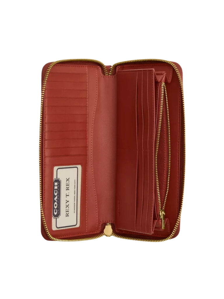 Coach-Signature-Continental-Wallet-Tan-Rust