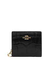 Coach-Snap-Wallet-Crocodile-Embossed-Leather-Black