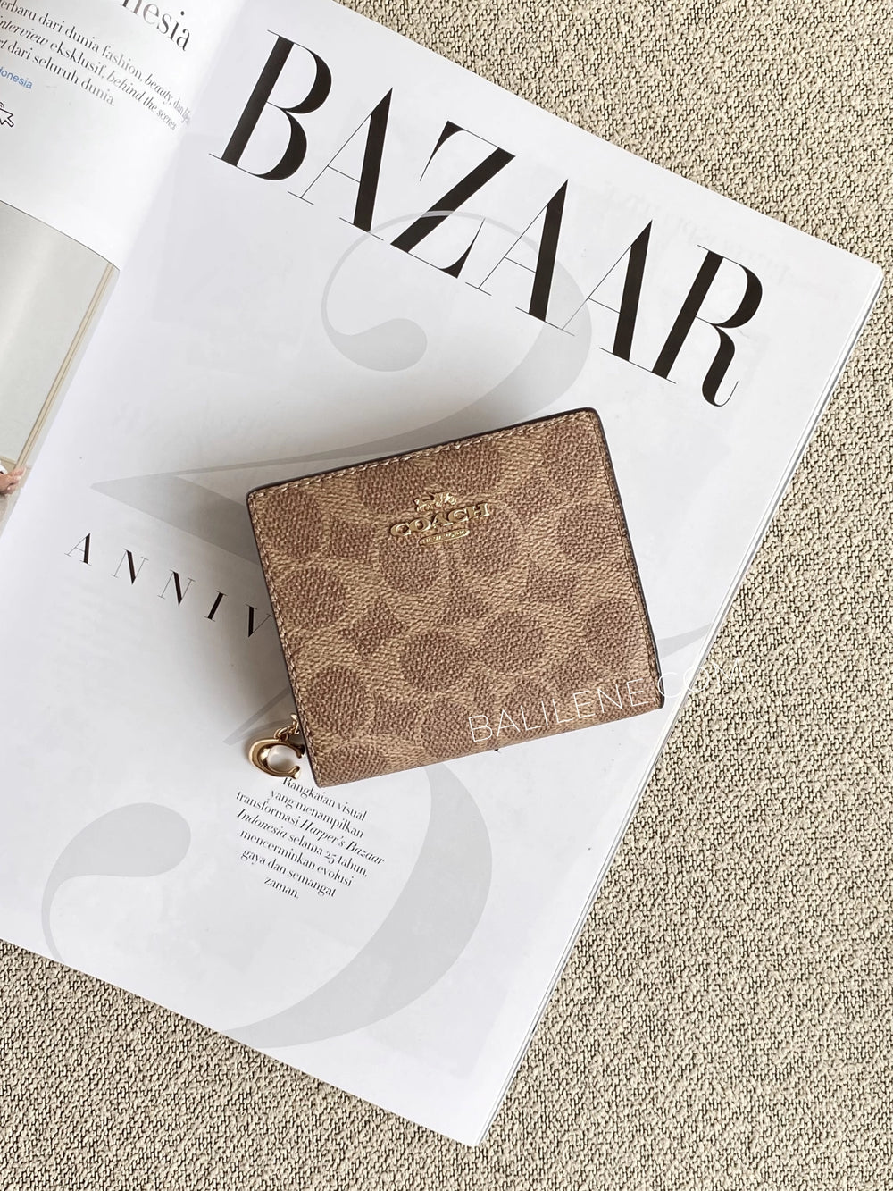 Coach-Snap-Wallet-In-Signature-Canvas-TAan-Brown-balilene