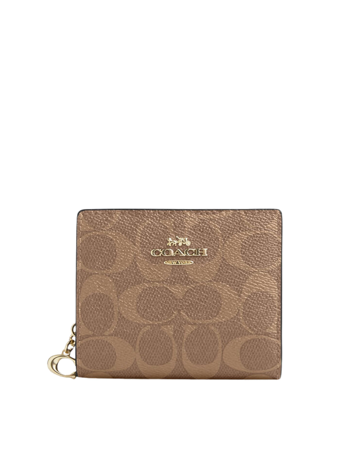 Coach-Snap-Wallet-In-Signature-Canvas-Tan-Brown