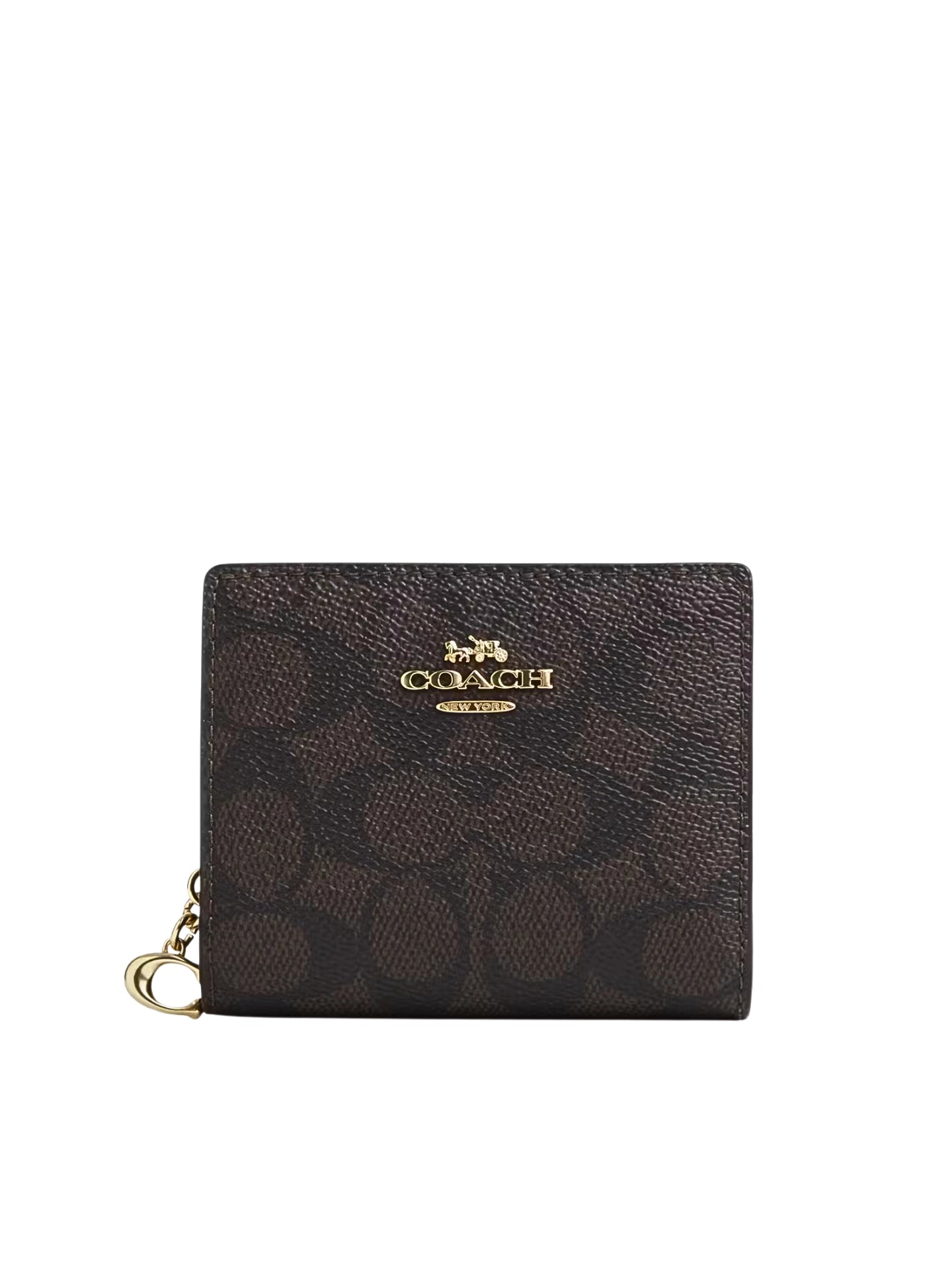 Coach Shell Wallet Coach Snap Wallet In Signature Canvas Walnut/Black – Balilene