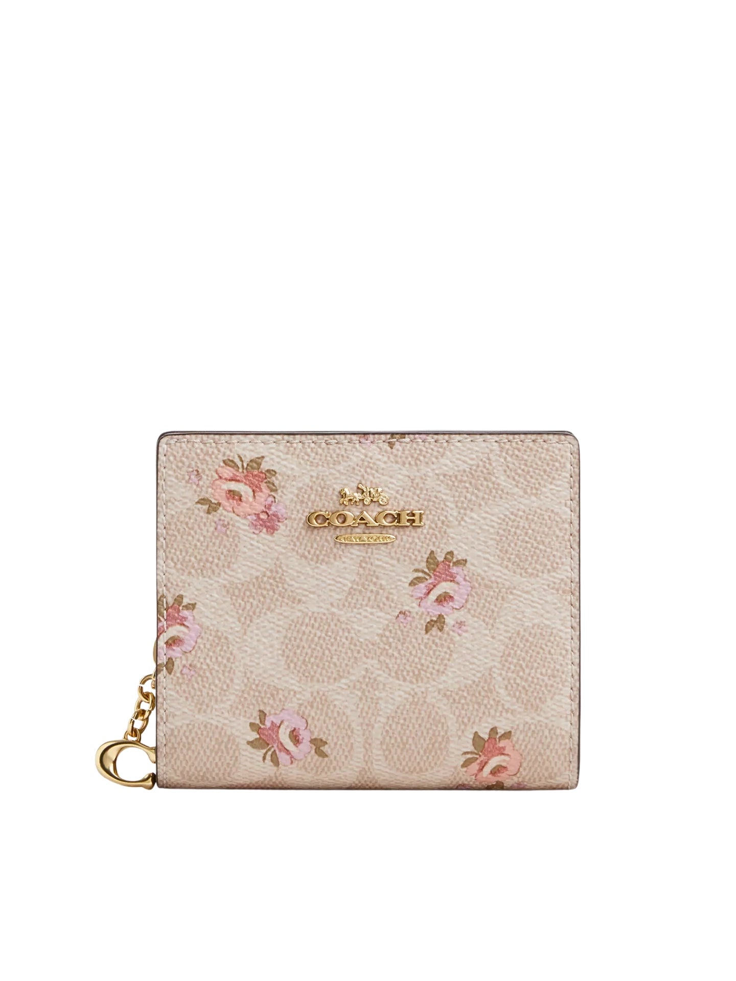 Coach-Snap-Wallet-In-Signature-Canvas-With-Floral-Print-Sand-Multi